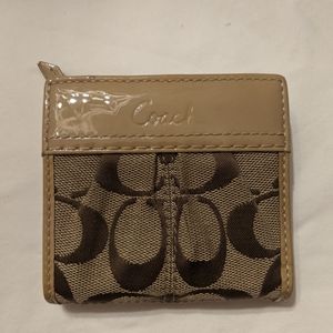Coach Soho mini wallet with patent leather accents